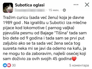 Subotičanin traži svoju prvu ljubav