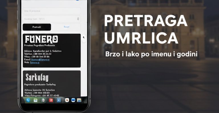 Posmrtnice pogrebnih preduzeća Funero i Sarkofag iz Subotice za UTORAK- 14. april 2026. godine