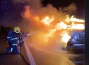 Dramatičan prizor na auto putu Novi Sad-Subotica: Požar izbio nasred auto-puta